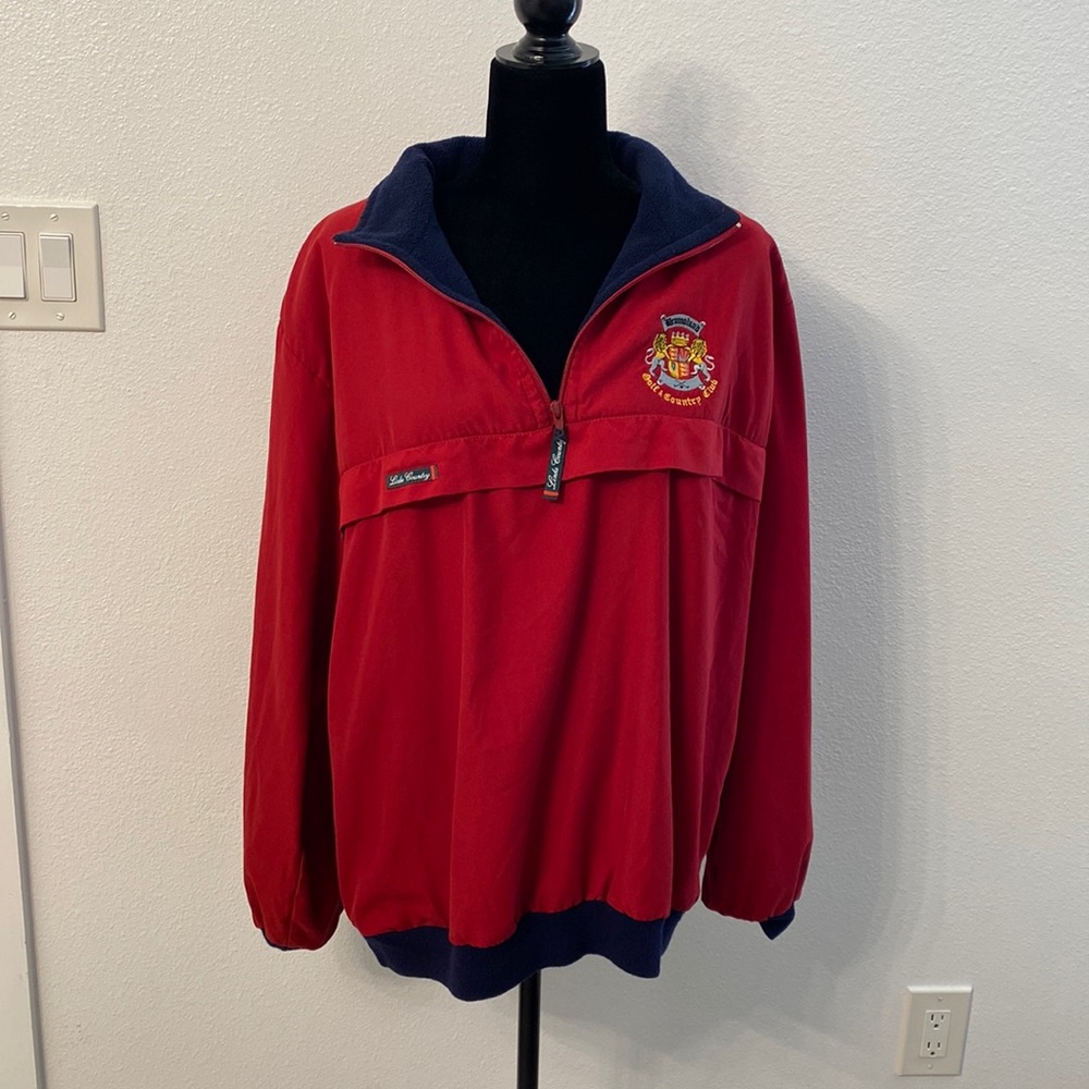 Red and Navy Links Country Dramaland Golf & Country Club Pull Over Size Large